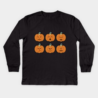 Character halloween pumpkins Kids Long Sleeve T-Shirt